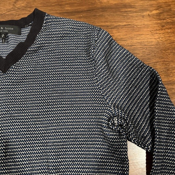 Rag And Bone Sweater Men’s Small V-Neck Blue - Picture 4 of 13